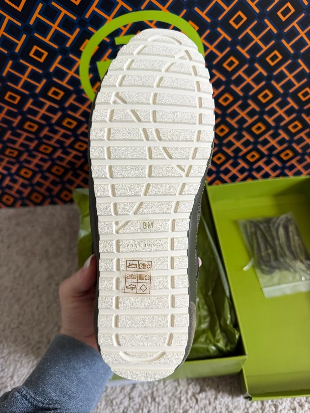 Tory Burch Field Sneaker Dark Olive Green Size 8